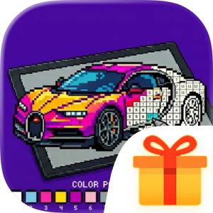 Supercars Pixel Coloring Art