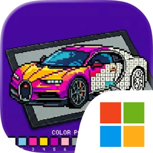 Supercars Pixel Coloring Art