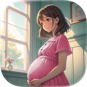 アニメの妊婦ママと赤ちゃんのお世話